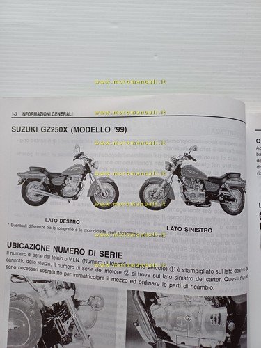 Suzuki GZ 250 1999 manuale officina ITALIANO originale