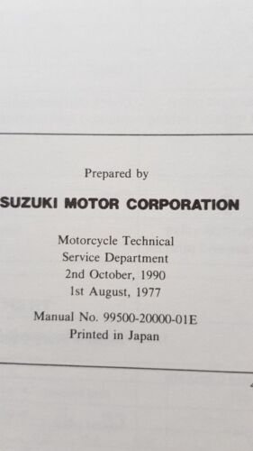 Suzuki JR 50 1977-90 manuale officina originale workshop manual
