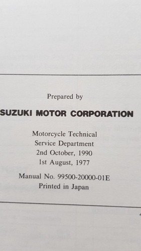 Suzuki JR 50 1977-90 manuale officina originale workshop manual