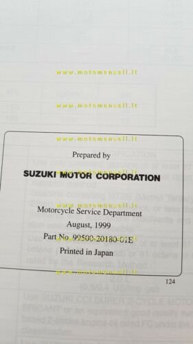 Suzuki JR 50 2000 manuale officina INGLESE minicross originale Workshop …