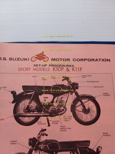 SUZUKI manuale officina allestimento K10P-B100-M31-S32-T20-T10-K15P-T200 1967
