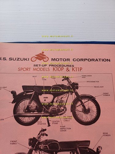 SUZUKI manuale officina allestimento K10P-B100-M31-S32-T20-T10-K15P-T200 1967