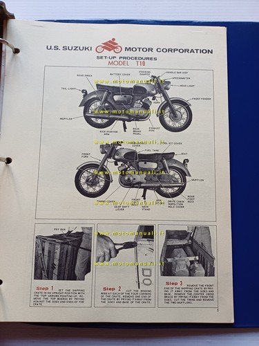 SUZUKI manuale officina allestimento K10P-B100-M31-S32-T20-T10-K15P-T200 1967