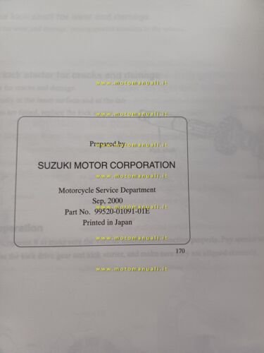 Suzuki manuali officina 2000 generali motore + imp. elettrico INGLESE …