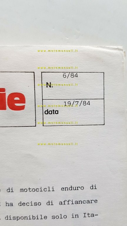 Suzuki Notizie 1984 DR 600 S comunicato stampa originale + …