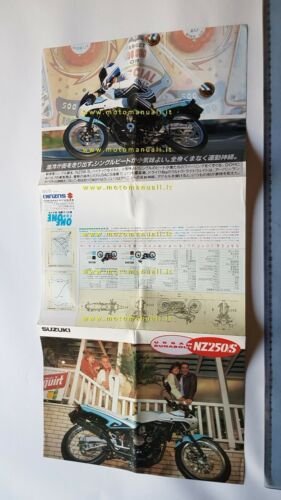 SUZUKI NZ 250 S 1986 depliant GIAPPONESE moto poster originale