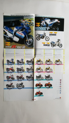 SUZUKI Produzione modelli 1985 depliant INGLESE TEDESCO originale