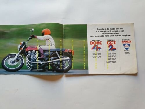 SUZUKI produzione modelli moto 1976 depliant ITALIANO originale brochure