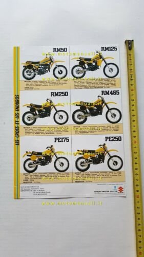 SUZUKI produzione moto cross enduro 1982 depliant FRANCESE originale brochure