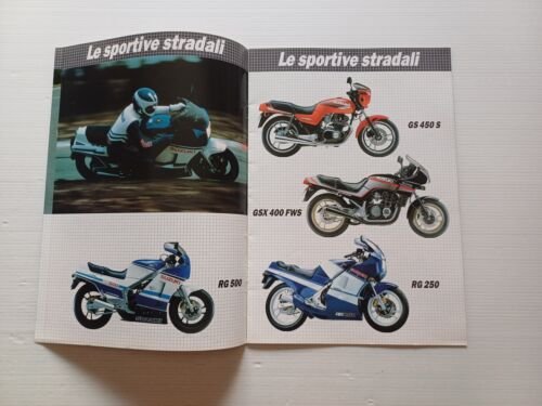 SUZUKI produzione moto modelli 1985 depliant ITALIANO originale