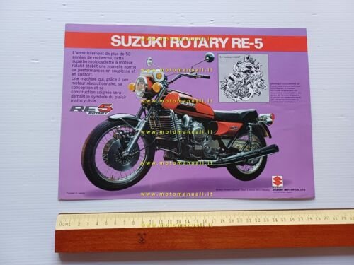 Suzuki RE-5 ROTARY Wankel 1975 depliant FRANCESE originale brochure FRENCH