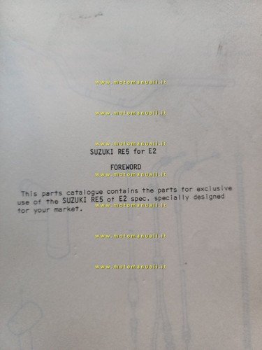 Suzuki RE5 Wankel 1975 catalogo ricambi parti specifiche per Italia …