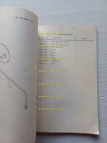 Suzuki RE5 Wankel 1975 catalogo ricambi parti specifiche per Italia …