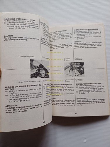 SUZUKI RG 125 1985 manuale uso manutenzione libretto originale inglese