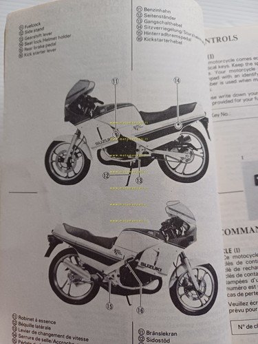 SUZUKI RG 125 1985 manuale uso manutenzione libretto originale inglese