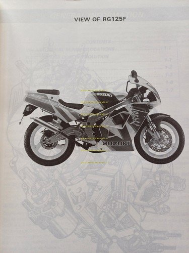 Suzuki RG 125 F modelli 1991-1999 manuale officina INGLESE originale