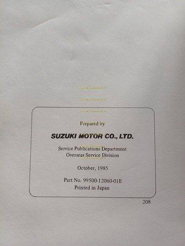 Suzuki RG 250 1985 manuale officina riparazione INGLESE originale shop …