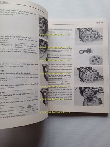 SUZUKI RG 500 GAMMA 1985-87 manuale officina INGLESE originale workshop …