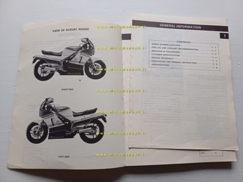 SUZUKI RG 500 GAMMA 1985-87 manuale officina INGLESE originale workshop …