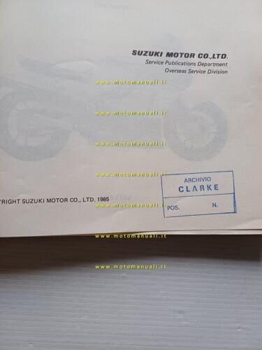 SUZUKI RG 500 GAMMA 1985-87 manuale officina INGLESE originale workshop …