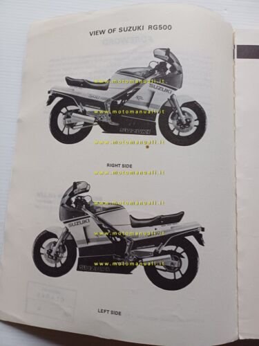 SUZUKI RG 500 GAMMA 1985-87 manuale officina INGLESE originale workshop …