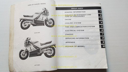 SUZUKI RG 500 GAMMA 1985-87 manuale officina INGLESE originale workshop …