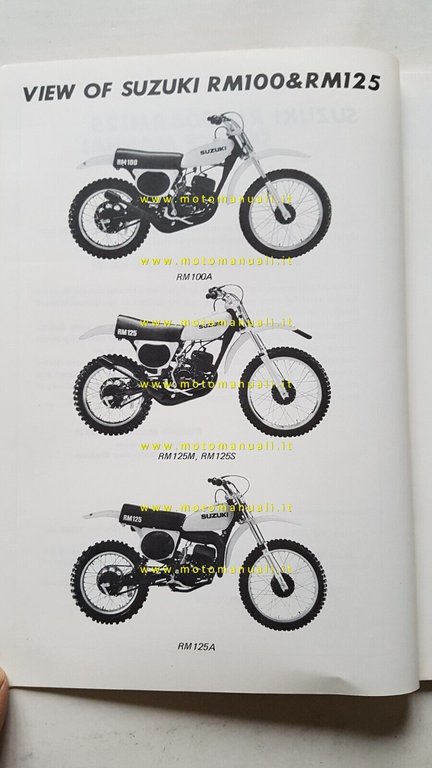 Suzuki RM 100-RM 125 M-S-A 1976 manuale officina INGLESE originale …