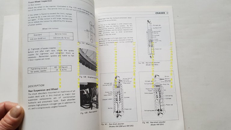 Suzuki RM 100-RM 125 M-S-A 1976 manuale officina INGLESE originale …