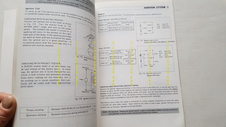 Suzuki RM 100-RM 125 M-S-A 1976 manuale officina INGLESE originale …