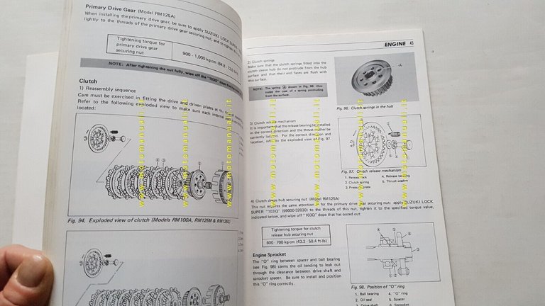 Suzuki RM 100-RM 125 M-S-A 1976 manuale officina INGLESE originale …