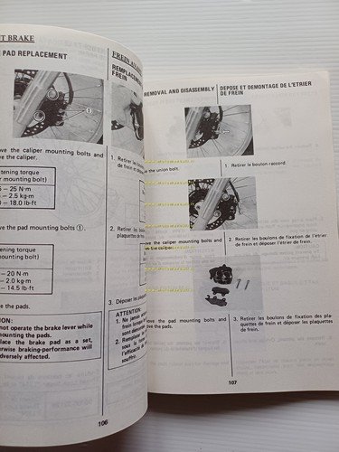Suzuki RM 125 1987-88 Cross manuale uso manutenzione originale inglese …