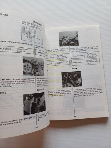 Suzuki RM 125 1989-90 manuale uso manutenzione libretto originale