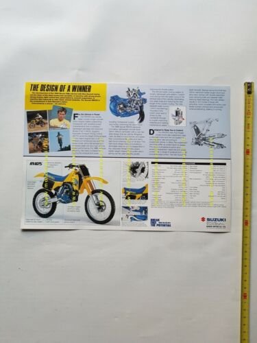 SUZUKI RM 125 Cross 1987-88 depliant INGLESE originale moto