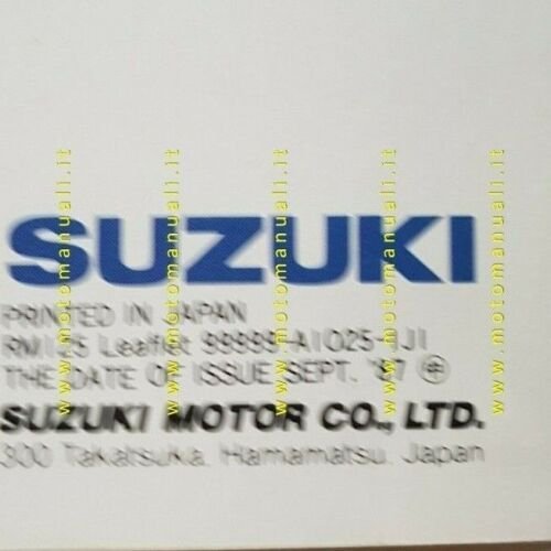 SUZUKI RM 125 Cross 1987-88 depliant INGLESE originale moto