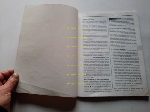 Suzuki RM 125 Cross 1990 manuale uso originale Francese workshop …