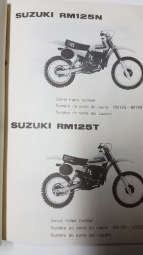 SUZUKI RM 125 N-T 1979 cross catalogo ricambi originale moto …