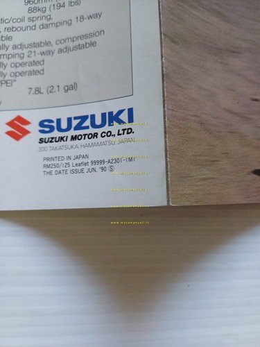 SUZUKI RM 250 - RM 125 Cross 1990-91 depliant INGLESE …