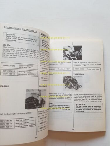 Suzuki RM 250 1983 manuale uso manutenzione originale INGLESE FRANCESE