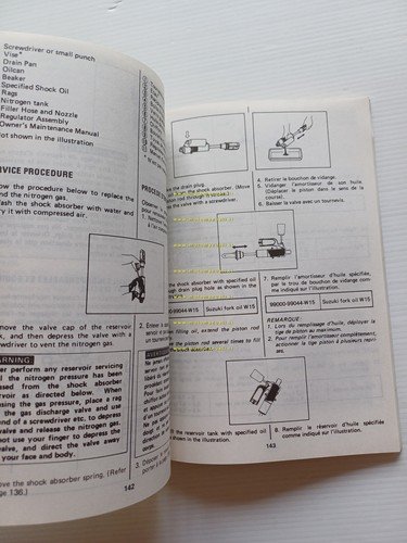 Suzuki RM 250 1988-89 Cross manuale uso manutenzione originale
