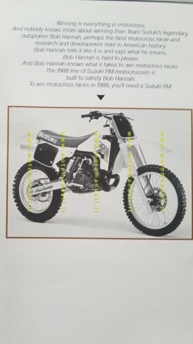 Suzuki RM 250 1988 CARTELLA STAMPA originale inglese no depliant …