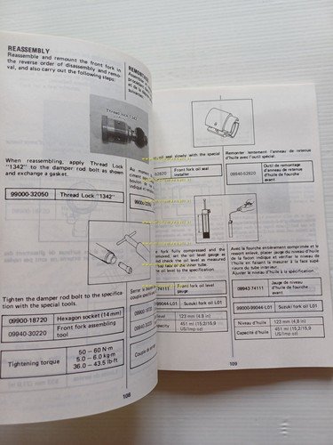 Suzuki RM 250 1989-90 Cross manuale uso manutenzione originale