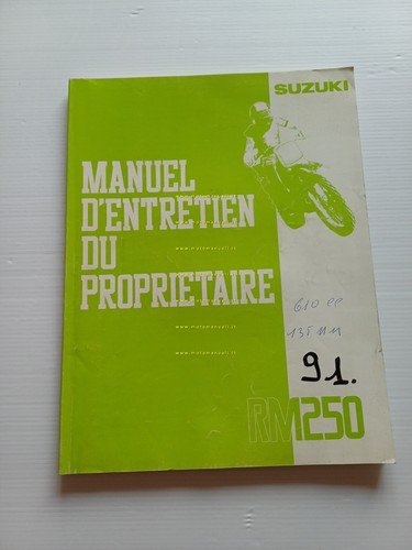 Suzuki RM 250 Cross 1990-1991 manuale uso - officina originale …