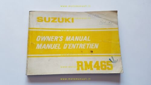 Suzuki RM 465 1981-82 Cross manuale uso manutenzione originale