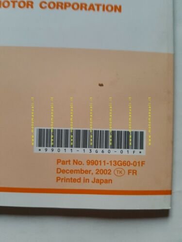 SUZUKI RV 125 2002 manuale uso manutenzione FRANCESE originale