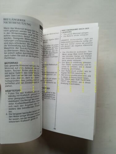 SUZUKI RV 125 2002 manuale uso manutenzione TEDESCO originale