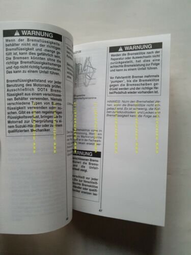 SUZUKI RV 125 2002 manuale uso manutenzione TEDESCO originale