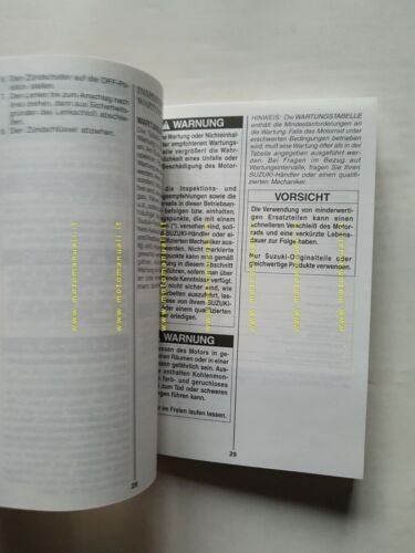 SUZUKI RV 125 2002 manuale uso manutenzione TEDESCO originale