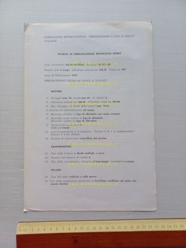 Suzuki SAIAD TR 500 SB Bimota 1976 certificato FMI omologazione …