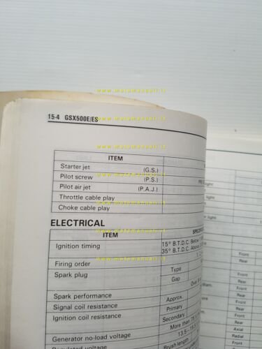 Suzuki Service Data modelli 4 e 2 tempi 1986 manuale …