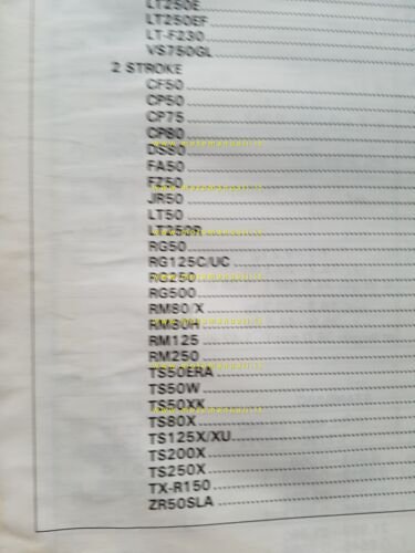 Suzuki Service Data modelli 4 e 2 tempi 1986 manuale …